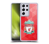 Head Case Designs Officially Licensed Liverpool Football Club Red Geometric 1 Crest 1 Gel Case [Military Grade Protection] Compatible with Samsung Galaxy S21 Ultra 5G and Compatible with MagSafe