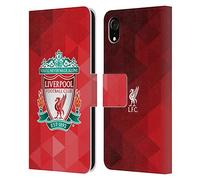 Head Case Designs Officially Licensed Liverpool Football Club Red Geometric 1 Crest 1 Leather Book Wallet Case Cover Compatible With Apple iPhone XR