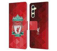 Head Case Designs Officially Licensed Liverpool Football Club Red Geometric 1 Crest 1 Leather Book Wallet Case Cover Compatible With Samsung Galaxy A54 5G
