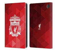 Head Case Designs Officially Licensed Liverpool Football Club Red Geometric 2 Crest 1 Leather Wallet Case Compatible With Amazon Fire 7 2022