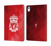 Head Case Designs Officially Licensed Liverpool Football Club Red Geometric 2 Crest 1 Leather Wallet Case Compatible With Apple iPad Air 11 2020/2022/2024/2025