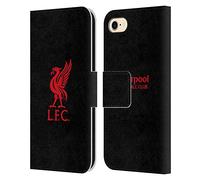 Head Case Designs Officially Licensed Liverpool Football Club Red Logo On Black Liver Bird Leather Book Wallet Case Cover Compatible With Apple iPhone 7/8 / SE 2020 & 2022