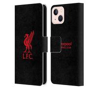 Head Case Designs Officially Licensed Liverpool Football Club Red Logo On Black Liver Bird Leather Book Wallet Case Cover Compatible With Apple iPhone 13