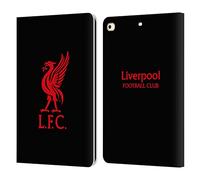 Head Case Designs Officially Licensed Liverpool Football Club Red Logo On Black Liver Bird Leather Wallet Case Compatible With Apple iPad 9.7 2017 / iPad 9.7 2018