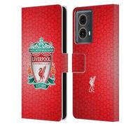 Head Case Designs Officially Licensed Liverpool Football Club Red Pixel 1 Crest 2 Leather Book Wallet Case Cover Compatible With Motorola Moto G85