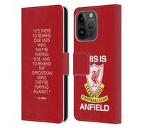 Head Case Designs Officially Licensed Liverpool Football Club Reminder Bill Shankly Quotes Leather Wallet Case Compatible With Apple iPhone 15 Pro