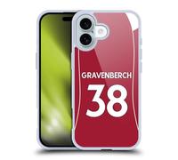 Head Case Designs Officially Licensed Liverpool Football Club Ryan Gravenberch 2025/26 Players Home Kit 2nd Group Gel Case [Military Grade Protection] Compatible With Apple iPhone 16