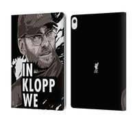 Head Case Designs Officially Licensed Liverpool Football Club Stare Black Jurgen Klopp Illustrations Leather Wallet Case Compatible With Apple iPad Air 13 2024/2025