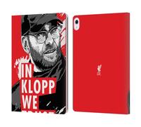 Head Case Designs Officially Licensed Liverpool Football Club Stare Red Jurgen Klopp Illustrations Leather Wallet Case Compatible With Apple iPad Air 13 2024/2025