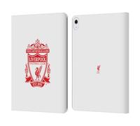 Head Case Designs Officially Licensed Liverpool Football Club White 2 Crest 1 Leather Wallet Case Compatible With Apple iPad Air 13 2024/2025
