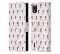 Head Case Designs Officially Licensed Liverpool Football Club White Crest & Liverbird Patterns 1 Leather Book Wallet Case Cover Compatible With Nokia C2 2nd Edition