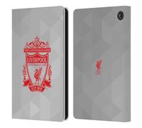Head Case Designs Officially Licensed Liverpool Football Club White Geometric 2 Crest 1 Leather Wallet Case Compatible With Amazon Fire 7 2022
