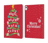 Head Case Designs Officially Licensed Liverpool Football Club You'll Never Walk Alone Festive Christmas Leather Wallet Case Compatible With Apple iPad Air 13 2024/2025