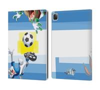 Head Case Designs Officially Licensed Looney Tunes Argentina Taz & Bugs Bunny Flag Graphics Leather Wallet Case Compatible With Apple iPad Pro 12.9 2020/2021/2022