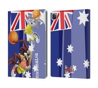 Head Case Designs Officially Licensed Looney Tunes Australia Taz & Bugs Bunny Flag Graphics 1 Leather Wallet Case Compatible With Apple iPad Pro 12.9 2020/2021/2022