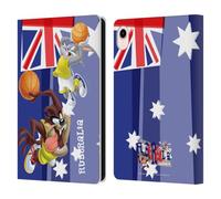 Head Case Designs Officially Licensed Looney Tunes Australia Taz & Bugs Bunny Flag Graphics 1 Leather Wallet Case Compatible With Apple iPad mini (2021/2024)