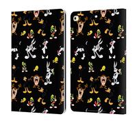 Head Case Designs Officially Licensed Looney Tunes Black Patterns Leather Wallet Case Compatible With Apple iPad 9.7 2017 / iPad 9.7 2018