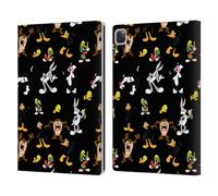 Head Case Designs Officially Licensed Looney Tunes Black Patterns Leather Wallet Case Compatible With Apple iPad Pro 13 M4 2024