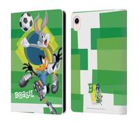 Head Case Designs Officially Licensed Looney Tunes Brazil Bugs Bunny & Daffy Flag Graphics Leather Wallet Case Compatible With Apple iPad mini (2021/2024)