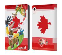 Head Case Designs Officially Licensed Looney Tunes Canada Bugs Bunny & Daffy Flag Graphics 1 Leather Wallet Case Compatible With Apple iPad mini (2021/2024)