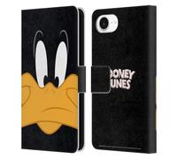Head Case Designs Officially Licensed Looney Tunes Daffy Duck Full Face Leather Wallet Case Compatible With Apple iPhone 16e