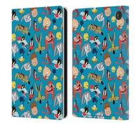 Head Case Designs Officially Licensed Looney Tunes Head Shots Patterns Leather Wallet Case Compatible With Amazon Fire 7 2022