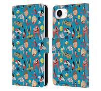 Head Case Designs Officially Licensed Looney Tunes Head Shots Patterns Leather Wallet Case Compatible With Apple iPhone 16e