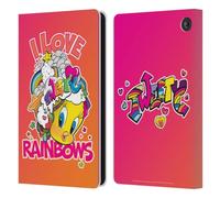 Head Case Designs Officially Licensed Looney Tunes I Love Rainbow Patterns Leather Wallet Case Compatible With Amazon Fire 7 2022