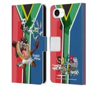 Head Case Designs Officially Licensed Looney Tunes South Africa Taz & Bugs Bunny Flag Graphics 1 Leather Wallet Case Compatible With Apple iPhone 16e