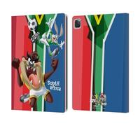 Head Case Designs Officially Licensed Looney Tunes South Africa Taz & Bugs Bunny Flag Graphics 1 Leather Wallet Case Compatible With Apple iPad Pro 12.9 2020/2021/2022