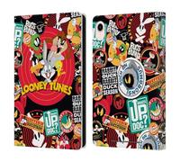 Head Case Designs Officially Licensed Looney Tunes Sticker Collage Graphics and Characters Leather Wallet Case Compatible With Apple iPad mini (2021/2024)