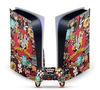 Head Case Designs Officially Licensed Looney Tunes Sticker Collage Graphics and Characters Vinyl Faceplate Gaming Skin Decal Compatible With Sony PlayStation 5 PS5 Disc Console & DualSense Controller