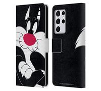 Head Case Designs Officially Licensed Looney Tunes Sylvester The Cat Characters Leather Wallet Case Compatible With Samsung Galaxy S21 Ultra 5G