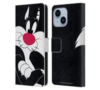 Head Case Designs Officially Licensed Looney Tunes Sylvester The Cat Characters Leather Wallet Case Compatible With Apple iPhone 14 Plus