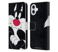 Head Case Designs Officially Licensed Looney Tunes Sylvester The Cat Characters Leather Wallet Case Compatible With Apple iPhone 16 Plus