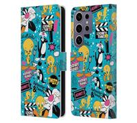Head Case Designs Officially Licensed Looney Tunes Tweety And Sylvester Graphics and Characters Leather Wallet Case Compatible With Samsung Galaxy S25 Ultra