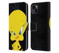 Head Case Designs Officially Licensed Looney Tunes Tweety Characters Leather Wallet Case Compatible With Apple iPhone 15 Plus