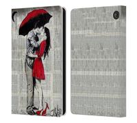 Head Case Designs Officially Licensed LouiJoverArt A New Kiss 2 Red Ink Leather Wallet Case Compatible With Amazon Fire 7 2022