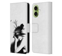 Head Case Designs Officially Licensed LouiJoverArt The Mystery Of Never Black And White Leather Wallet Case Compatible With Apple iPhone 17