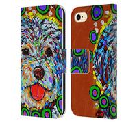 Head Case Designs Officially Licensed Mad Dog Art Gallery Blackie Dogs Leather Wallet Case Compatible With Apple iPhone 7/8 / SE 2020 & 2022