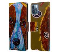 Head Case Designs Officially Licensed Mad Dog Art Gallery Brown English Setter Dogs Leather Wallet Case Compatible With Apple iPhone 12 / iPhone 12 Pro