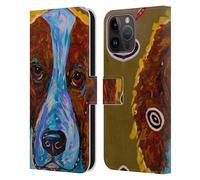 Head Case Designs Officially Licensed Mad Dog Art Gallery Brown English Setter Dogs Leather Wallet Case Compatible With Apple iPhone 15 Pro Max