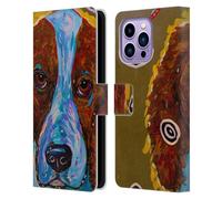 Head Case Designs Officially Licensed Mad Dog Art Gallery Brown English Setter Dogs Leather Wallet Case Compatible With Apple iPhone 14 Pro Max