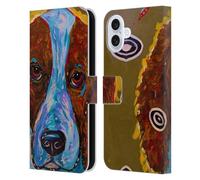 Head Case Designs Officially Licensed Mad Dog Art Gallery Brown English Setter Dogs Leather Wallet Case Compatible With Apple iPhone 16 Plus