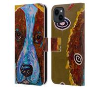 Head Case Designs Officially Licensed Mad Dog Art Gallery Brown English Setter Dogs Leather Wallet Case Compatible With Apple iPhone 15 Plus