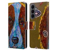 Head Case Designs Officially Licensed Mad Dog Art Gallery Brown English Setter Dogs Leather Wallet Case Compatible With Samsung Galaxy S26 Plus