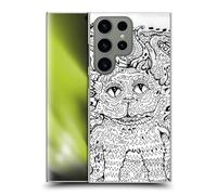Head Case Designs Officially Licensed Mad Dog Art Gallery Fantasy Cat B&W Doodle Hard Back Case Compatible With Samsung Galaxy S24 Ultra 5G