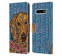 Head Case Designs Officially Licensed Mad Dog Art Gallery Golden Retriever Dog 5 Leather Wallet Case Compatible With Samsung Galaxy S10+ / S10 Plus