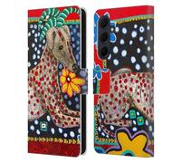 Head Case Designs Officially Licensed Mad Dog Art Gallery Greyhound Dogs 2 Leather Wallet Case Compatible With Samsung Galaxy A35 5G