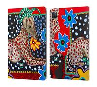 Head Case Designs Officially Licensed Mad Dog Art Gallery Greyhound Dogs 2 Leather Wallet Case Compatible With Apple iPad Pro 11 2020/2021 / 2022